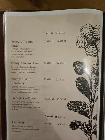 Strona karty w lokalu (zdjęcie gościa)